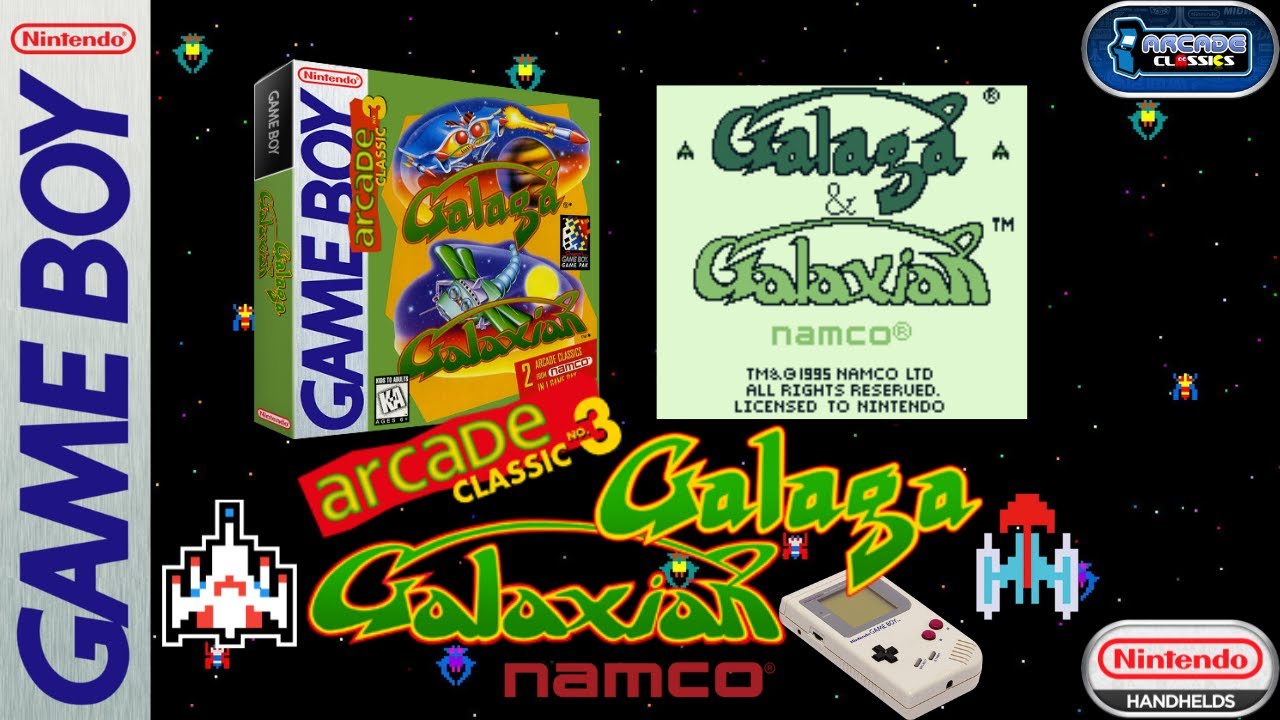 Arcade Classic No.3 - Galaga & Galaxian (GB/1995) (SGB Enhanced) (Gameplay)