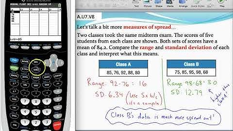 Comparing ranges and standard deviations of two sets of data