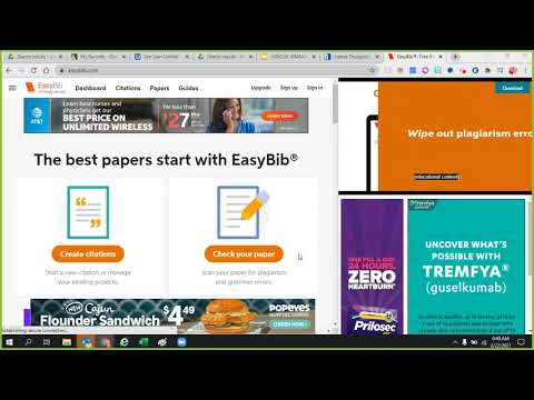How to make a citation using easybib.com