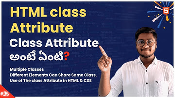 HTML Class Attribute in Telugu Html Tutorial, How to use Class Attribute in HTML #html #htmlintelugu