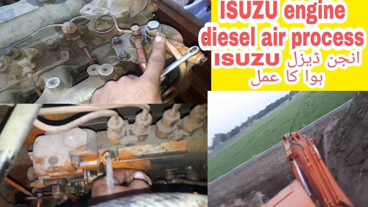 ISUZU diesel engine diesel pump air process - YouTube