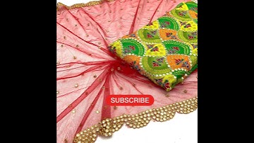 Beautiful Chinon embroidery with matching embroidered Net Dupatta….!! #shorts #lahengacholi #fashion