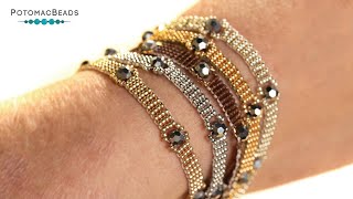 In A Line Bracelet  DIY Jewelry Making Tutorial by PotomacBeads