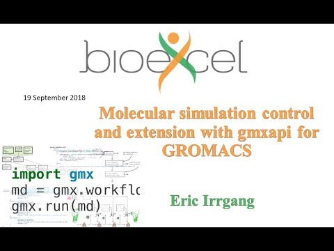 BioExcel Webinar #29: Molecular simulation control and extension with gmxapi for GROMACS