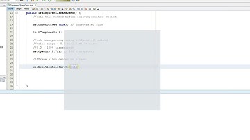 Transparent JFrame -  NetBeans
