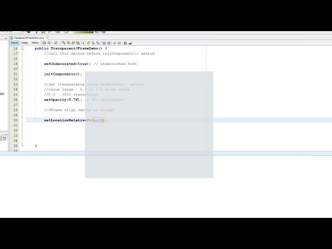 Transparent JFrame -  NetBeans