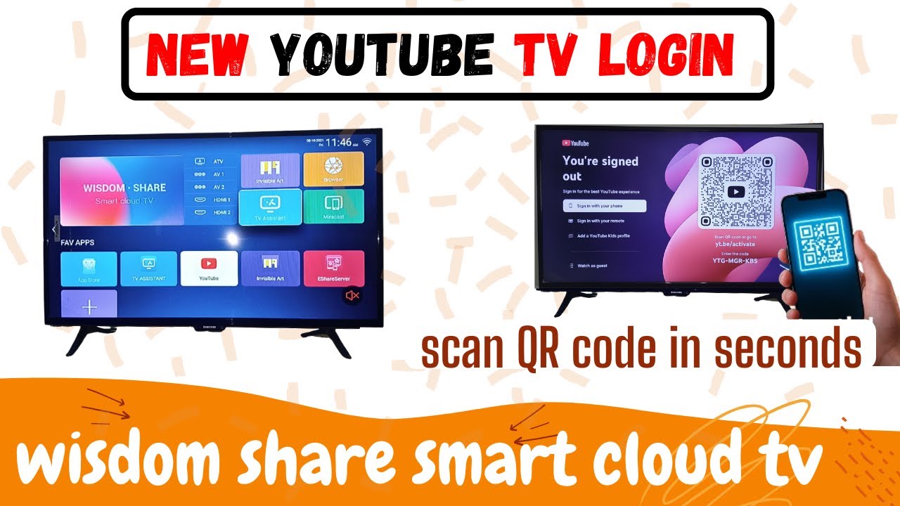 how to sign in wisdomshare smart cloud tv youtube app through QR code ...