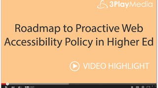 Roadmap to Proactive Web Accessibility Policy in Higher Ed Net Worth