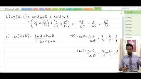 CSEC Add Maths - Trigs - compound angle formulas