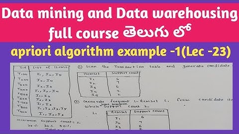 apriori algorithm solved example problem for generating frequent in sets |