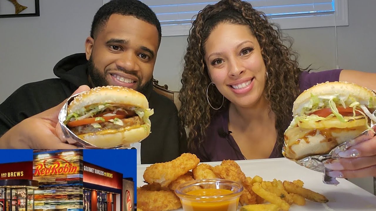 Red Robin's Grilled Turkey Burger Teriyaki Chicken Sandwich with Onion