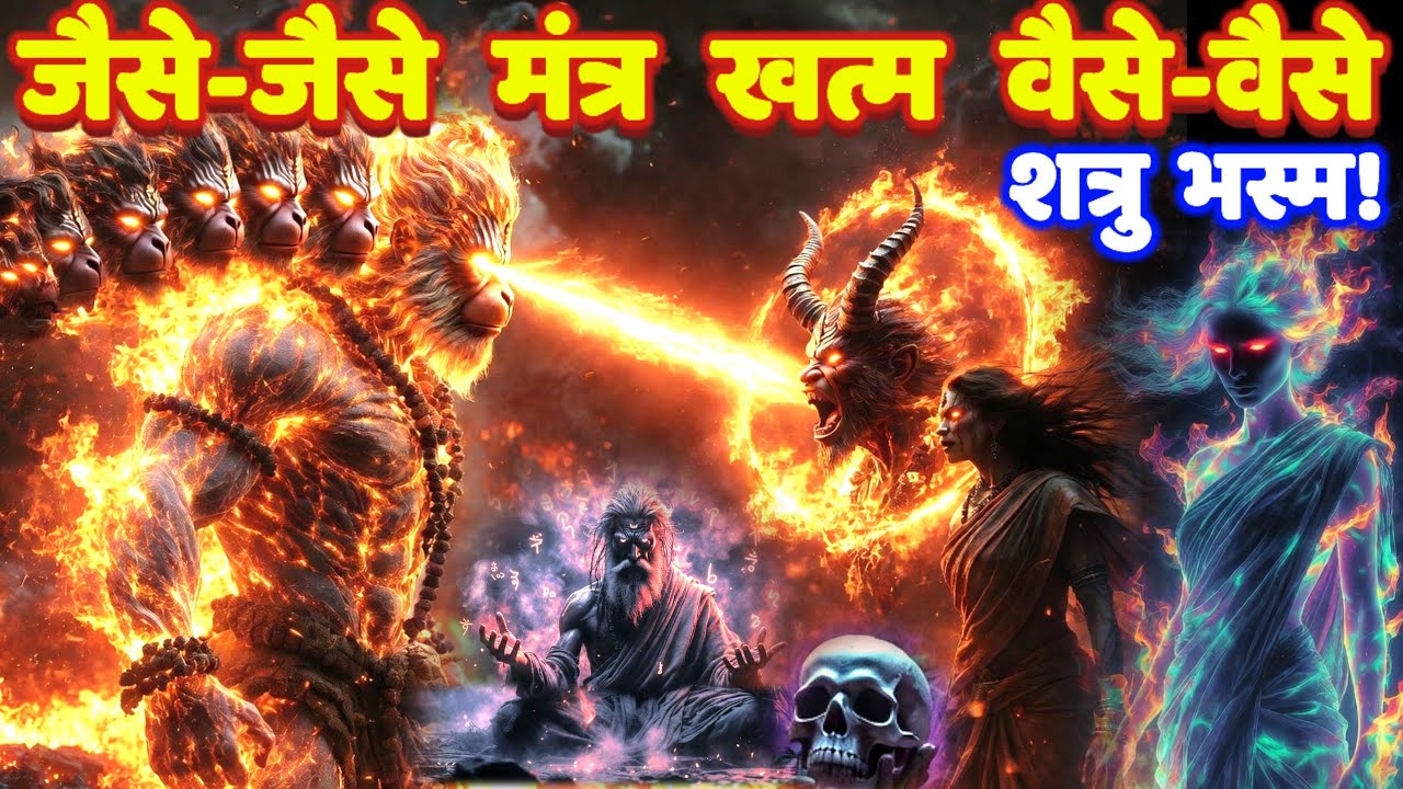 11 मुखी हनुमान ज्वालामुखी वज्र उल्टारी तांत्रिक मंत्र: सर्व शत्रु शमन भूत नाशक | Hanuman Mantra