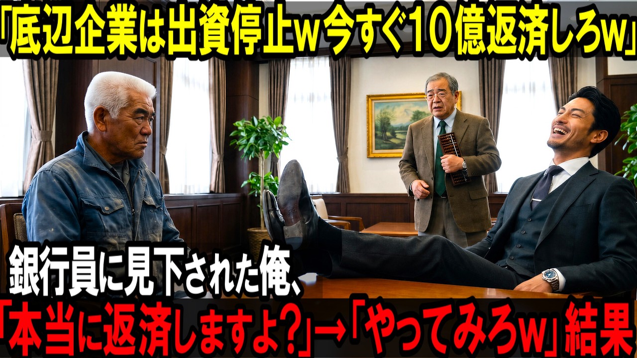 「底辺企業への融資停止です。今すぐ10億返済しろ」——銀行の応接室で、着任したばかりの若い担当が、作業服のままの社長にそう言い放った。40年、命がけで現金を守り続けてきた警備会社の社長は、ただ静かに「明朝、全額お持ちする」と答えた。担当は笑った。どうせ強がりだと。でも翌朝、10億は音もなく動いた。そして彼は知る。自分が「底辺」と呼んだ相手が、銀行の金庫の鍵を握っていたことを。 続きはコメントで。