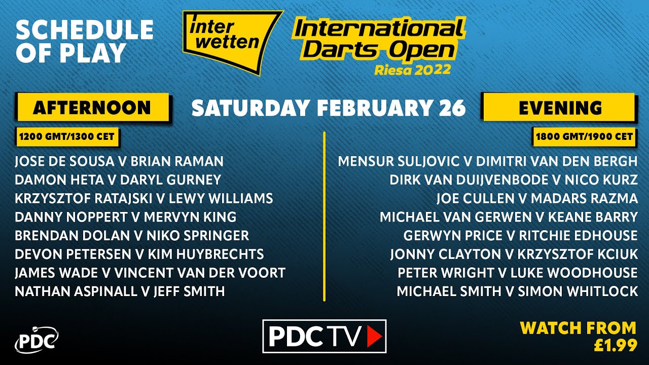 PDC International Darts Open 2022 Round 2 Danny Noppert v Mervyn King