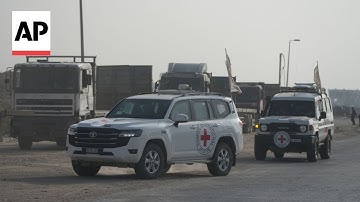 Red Cross vehicles carry remains of Israeli soldier killed in Gaza in 2014