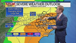 Severe weather outlook downgraded for southeastern NC