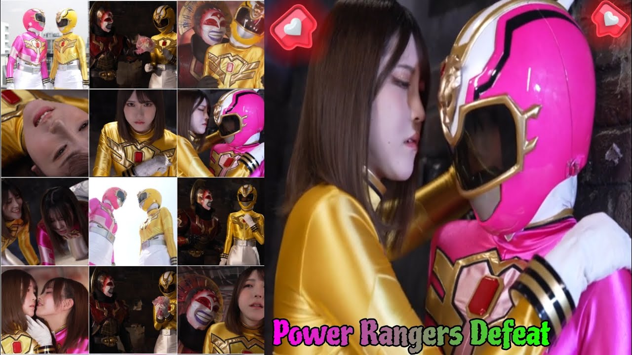 Yellow Power Rangers Hit by Love Magic | Heroine Girls Defeat