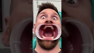 Messi with Dental Checkup #messi #ronaldo #trending #foootball #funny #viral #shorts