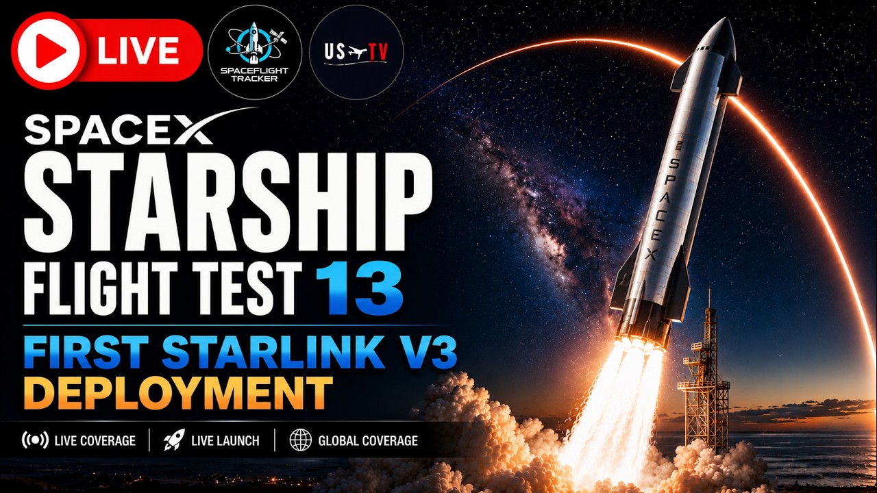 π **LIVE: SpaceX Starship Flight Test 13 | First Starlink V3 Deployment**