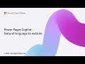 Power Pages Copilot Natural Language to website