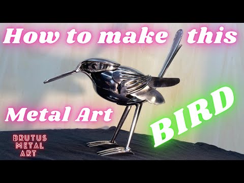 How to make this shiny Metal Art bird from cutlery only