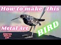 How to make this shiny metal art bird from cutlery only 