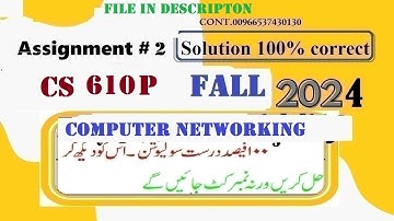 cs 610p assignment 2 solution fall 2024|cs610P assignment 2 2024|cs 610P assignments 2