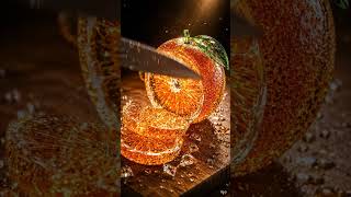 🍊 Satisfying Orange Cutting ASMR 🍊 | Ultra Realistic AI Fruit Video | Relaxing Shorts #Shorts #asmr