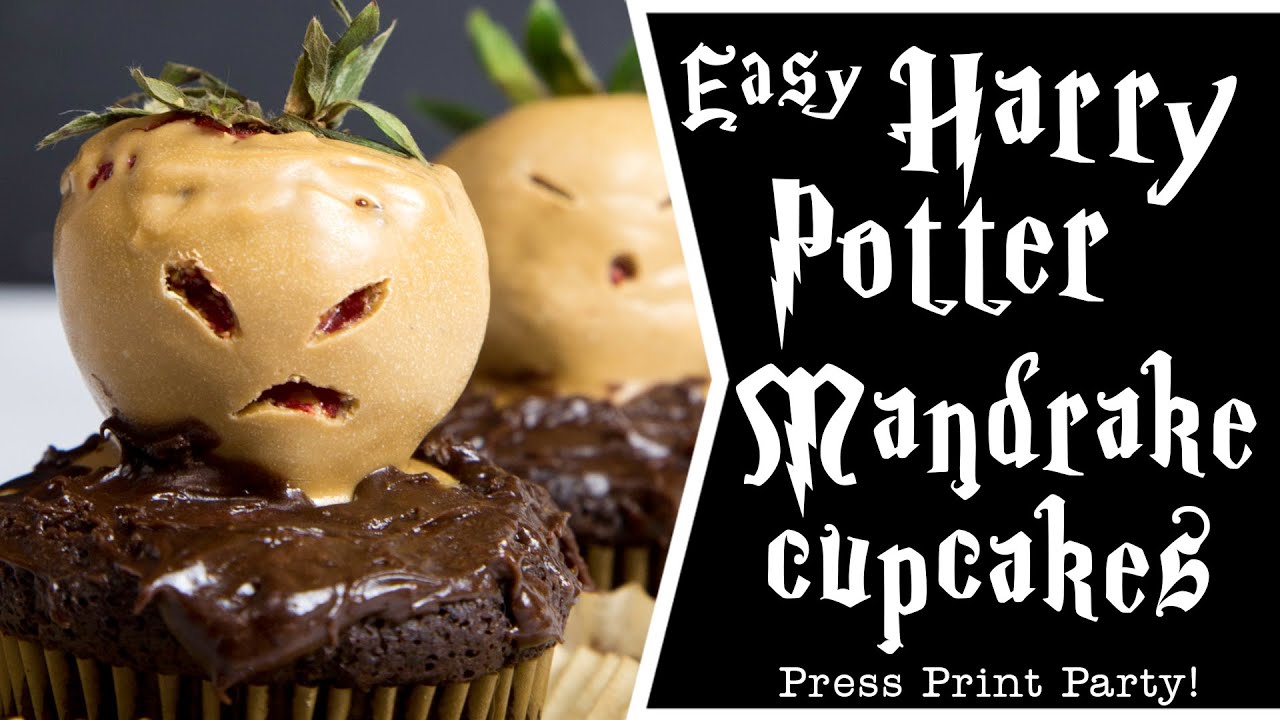 How to Make Easy Mandrake Cupcakes for your Harry Potter Party - YouTube