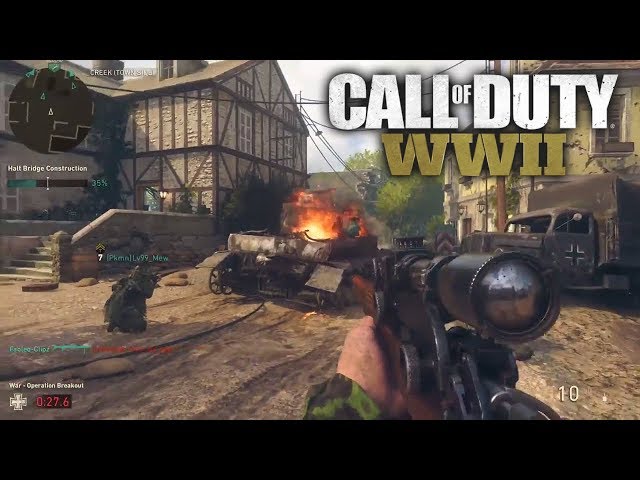 15 Minutes of Call of Duty: WW2's War Mode (Operation Breakout) on PS4 Pro  