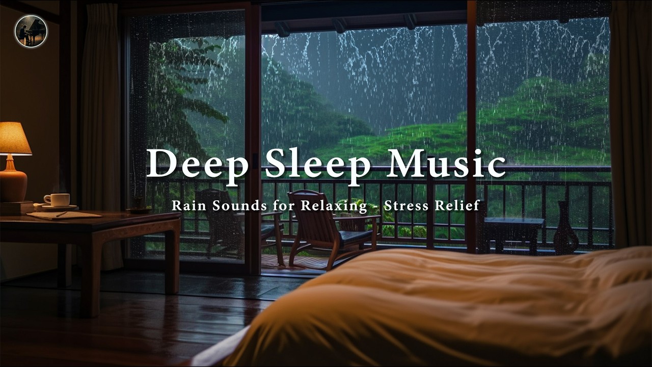 Calm Piano with Gentle Rain Sounds Outside the Window for Deep Sleep, Meditation & Peaceful Nights