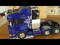 Tamiya Scania with G.t.power truck container lighting and sound vibration system pro walk around