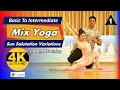 1 month yoga for flexibility and strength  day1 mix yoga  sun salutation vacation  yograja