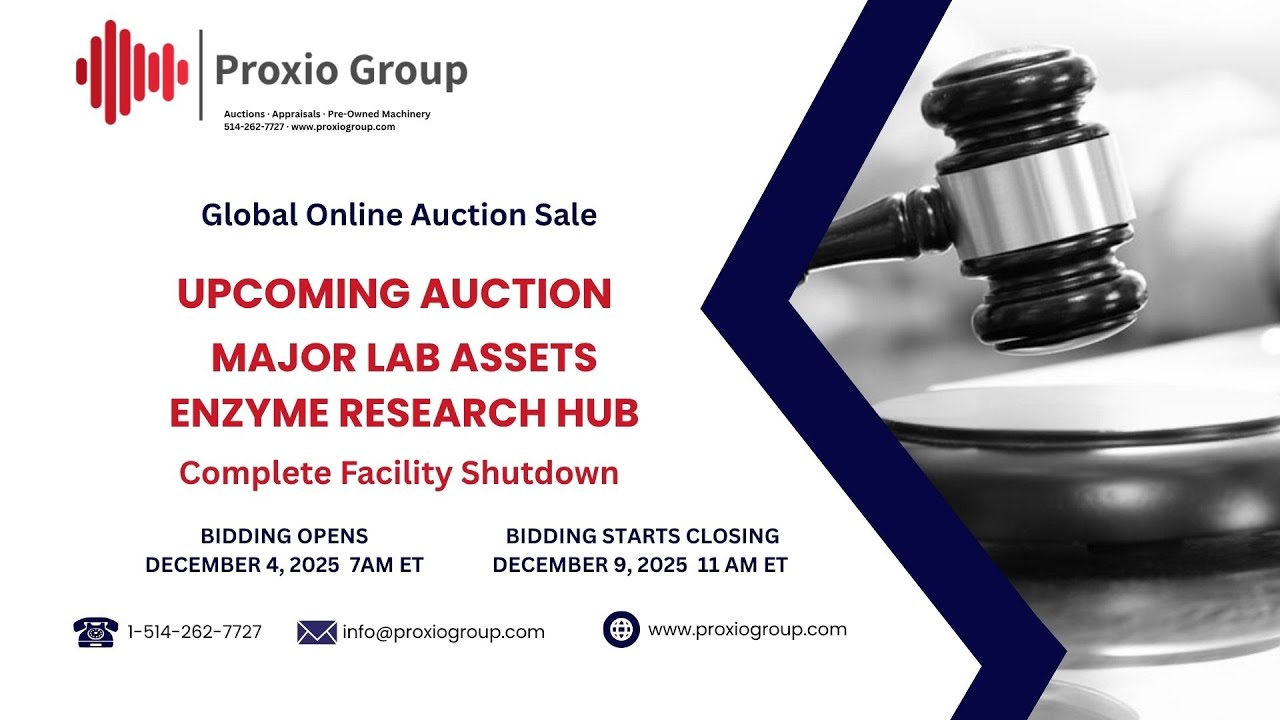 MAJOR LAB ASSETS AUCTION SALE- ENZYME RESEARCH HUB