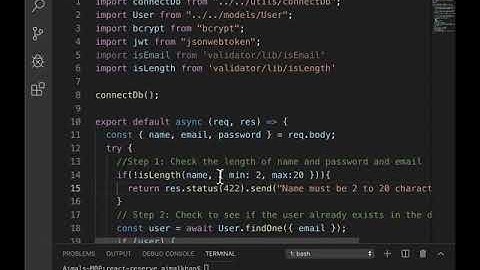 28 Adding server side validation to the signup form