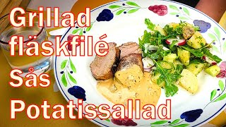 Grillad fläskfilé, potatissallad & majonnässås