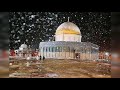 الثلوج في المسجد الأقصى والمسجد الإبراهيمي 