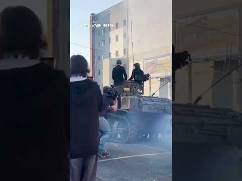 Teenagers drive to prom in World War II-era Army tank #Shorts