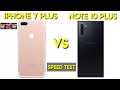 iPhone 7 Plus vs Samsung Galaxy Note 10 Plus Speed Test