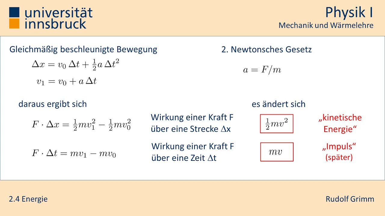 Physik I: Energie - YouTube