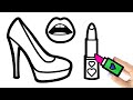 Bolalar uchun lab bo'yog'ini chizish /Рисуем помаду для детей /Draw a comedy and lipstick for kids