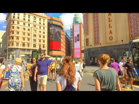 MADRID WALK along Gran Vía from Plaza de España | Spain