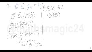 Find the double summation of k  by 2 power n + k! Sequence & Series !