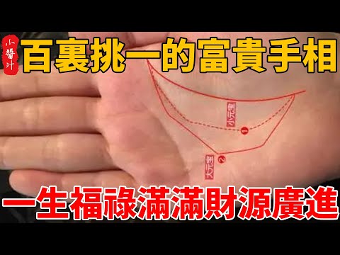 算命先生提醒：百裏挑一的富貴手相，不管男女，一生福祿滿滿，財源廣進！