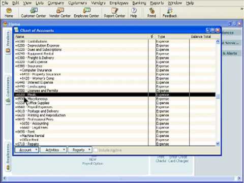 Quickbooks Chart Of Accounts Numbers