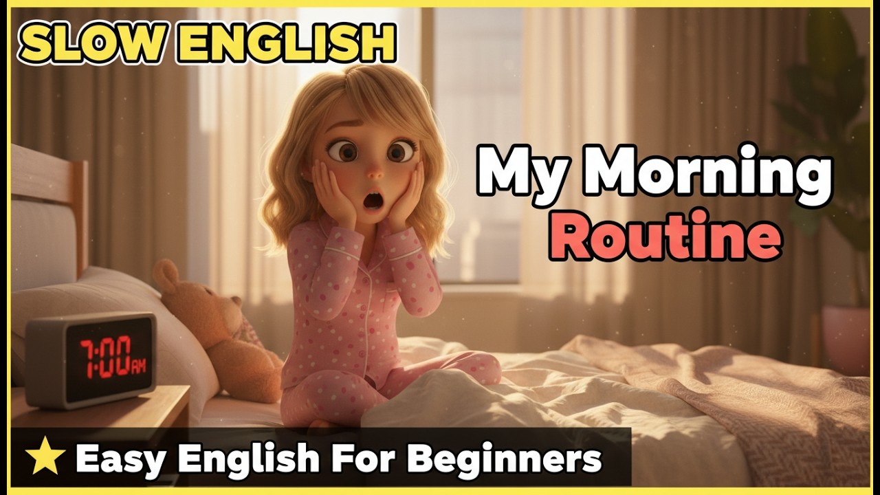 My Morning Routine | Slow English Conversation A1-A2| Easy English For ...