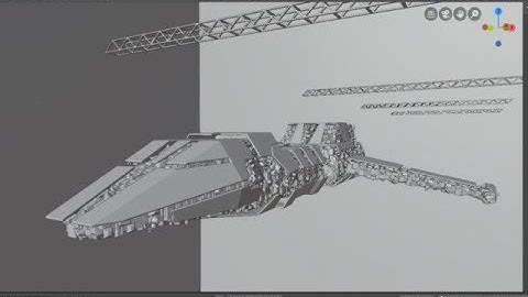 #43 3d modeling and animation Sci-Fi spaceship in 90 minutes!!! - 4x timelapse