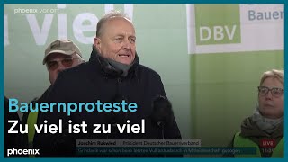 Bauern-Proteste: Kundgebung des Bauernverbandes mit Präsident Rukwied