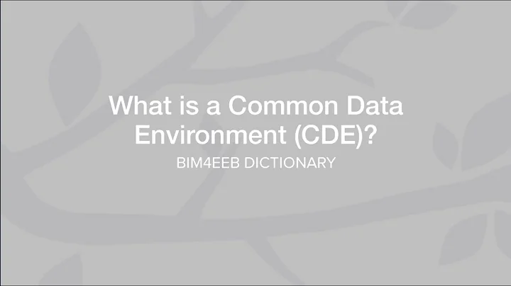 What is a Common Data Environment (CDE)?