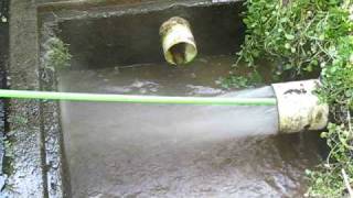 WARTHOG WT Jetting Nozzle in Action at 8.5gpm3500psi in 6inch drain w/JETTERS NORTHWEST Eagle200